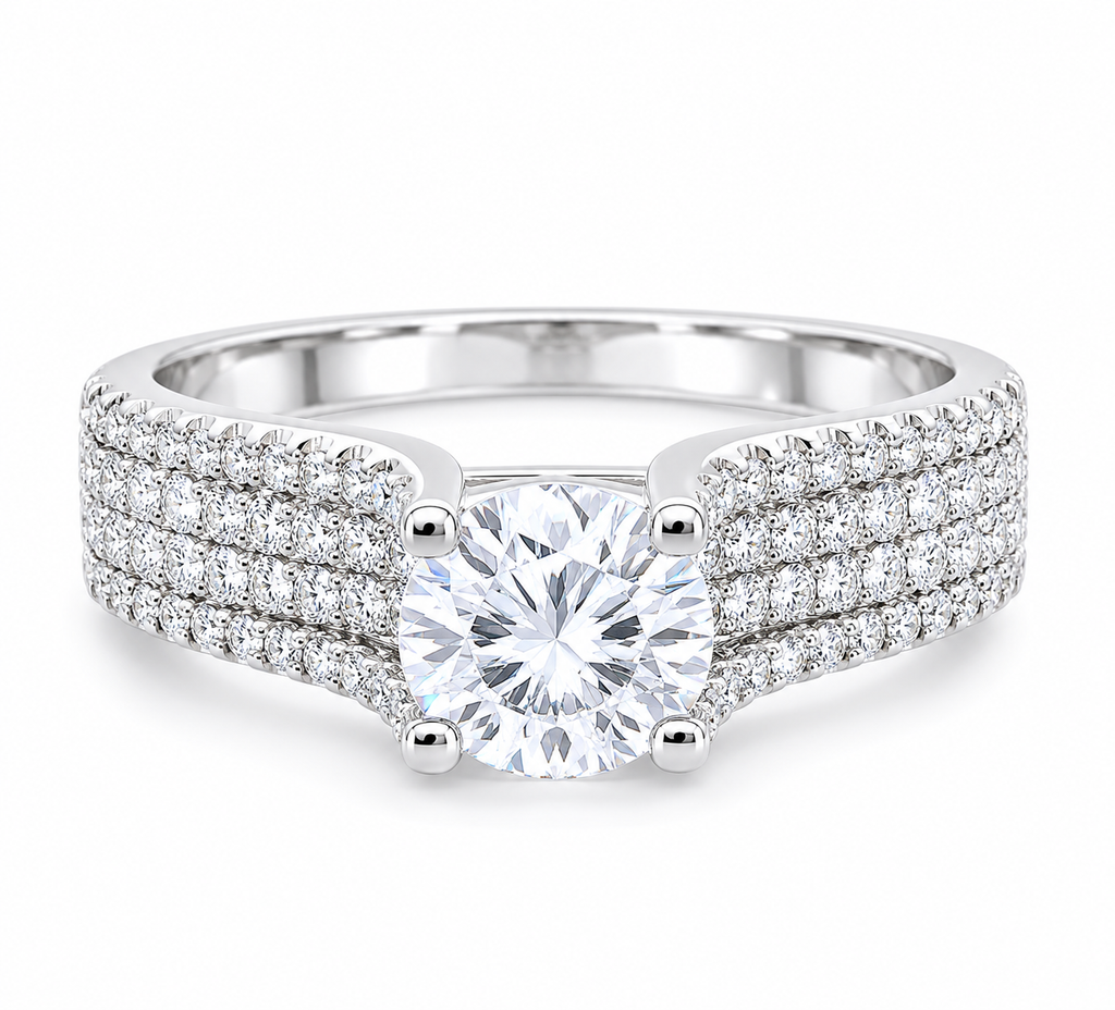 Sterling Silver Thick CZ Wedding/Engagement Ring