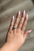 Sterling Silver Halo Wedding Ring, Engagement Ring