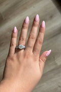 Sterling Silver Halo Wedding/Engagement Ring