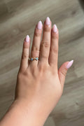 Dainty Blue Opal Flower Ring