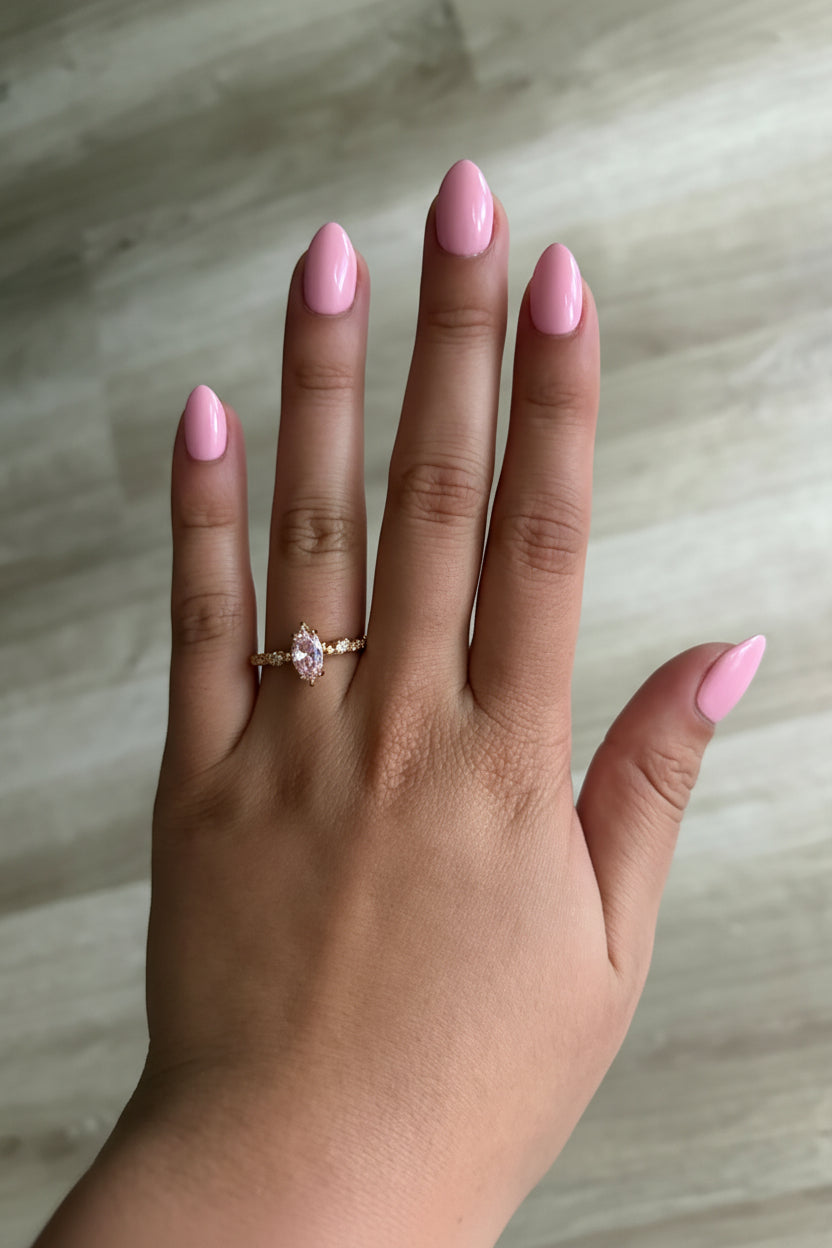 24K Gold Filled Pink Marquise Ring