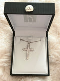 Kelly Herd Clear Cross Necklace - Sterling Silver