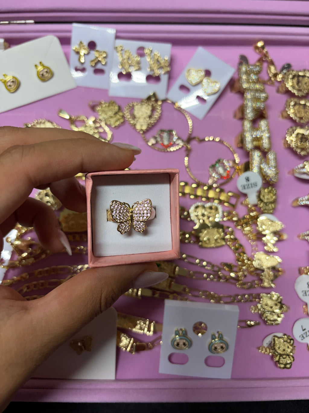 PINK BUTTERFLY ROLEX RING
