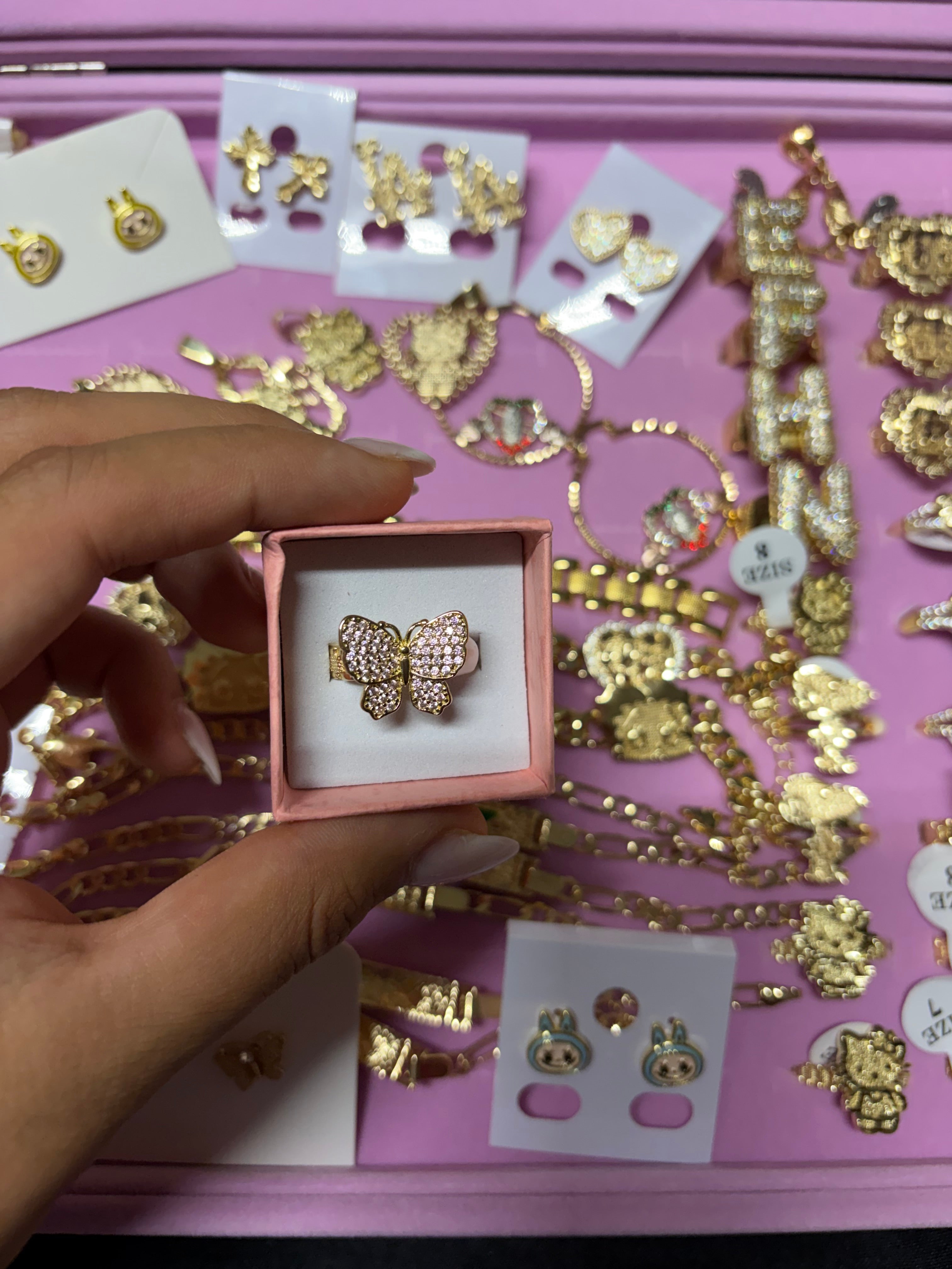 PINK BUTTERFLY ROLEX RING