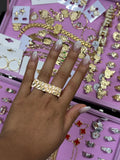 SQUARE NUGGET DOUBLE RING