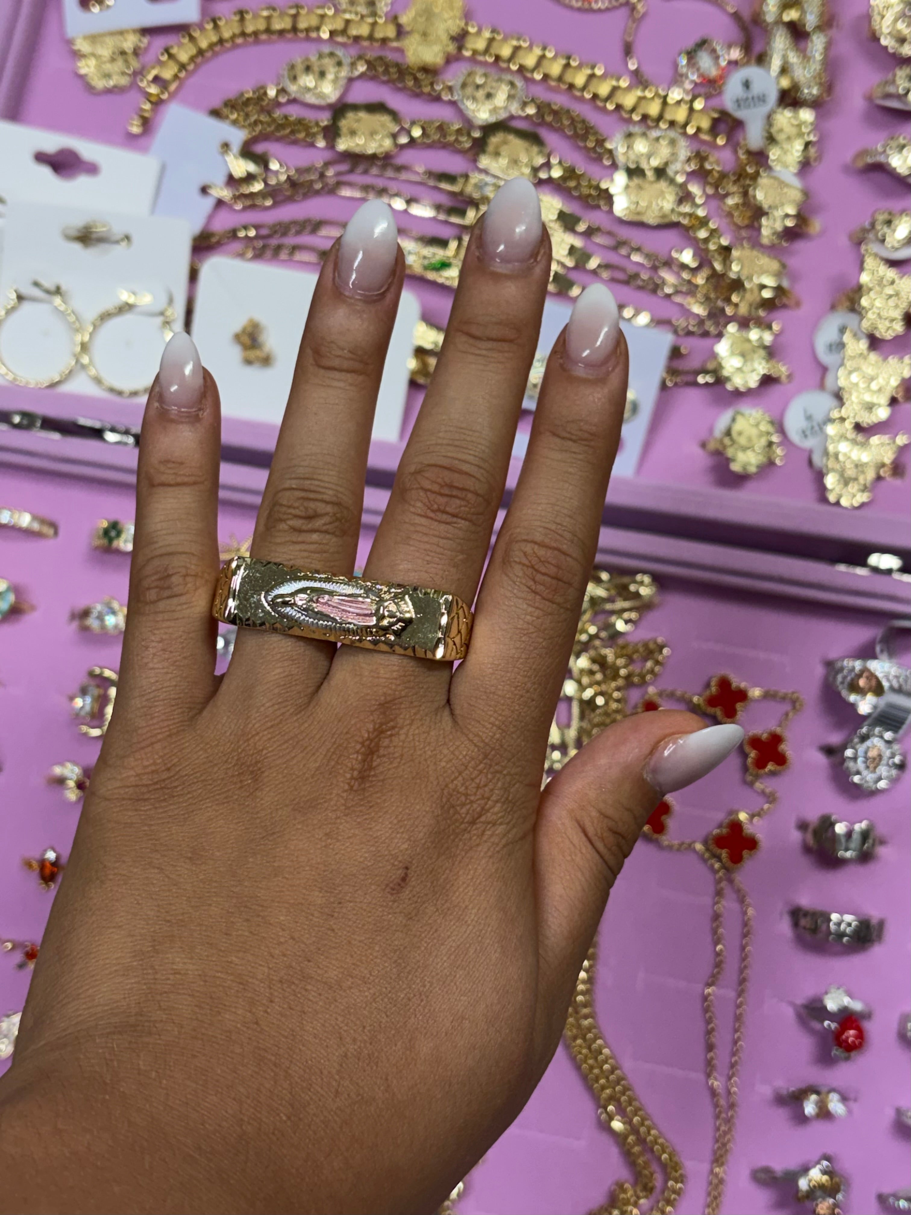 PINK VIRGENCITA DOUBLE RING