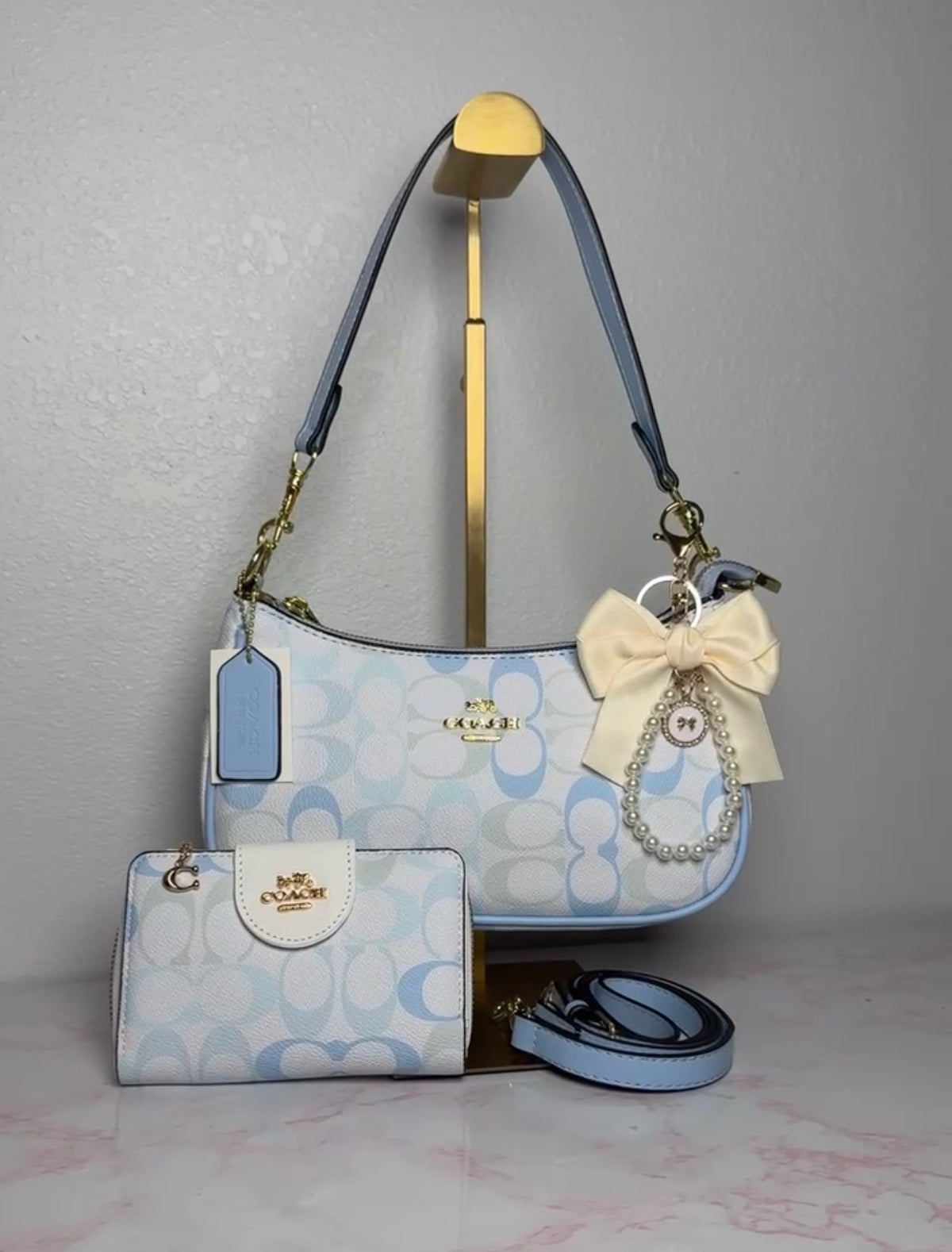 ROSY HANDBAG SET OF 2 WITH BOW