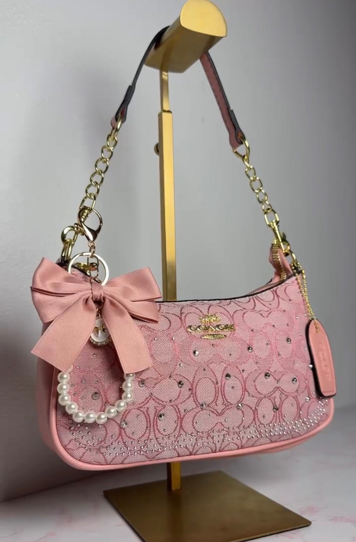 PINKY ROSY PURSE WITH BOW