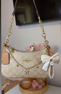 LIGHT BEIGE PURSE WITH BOW