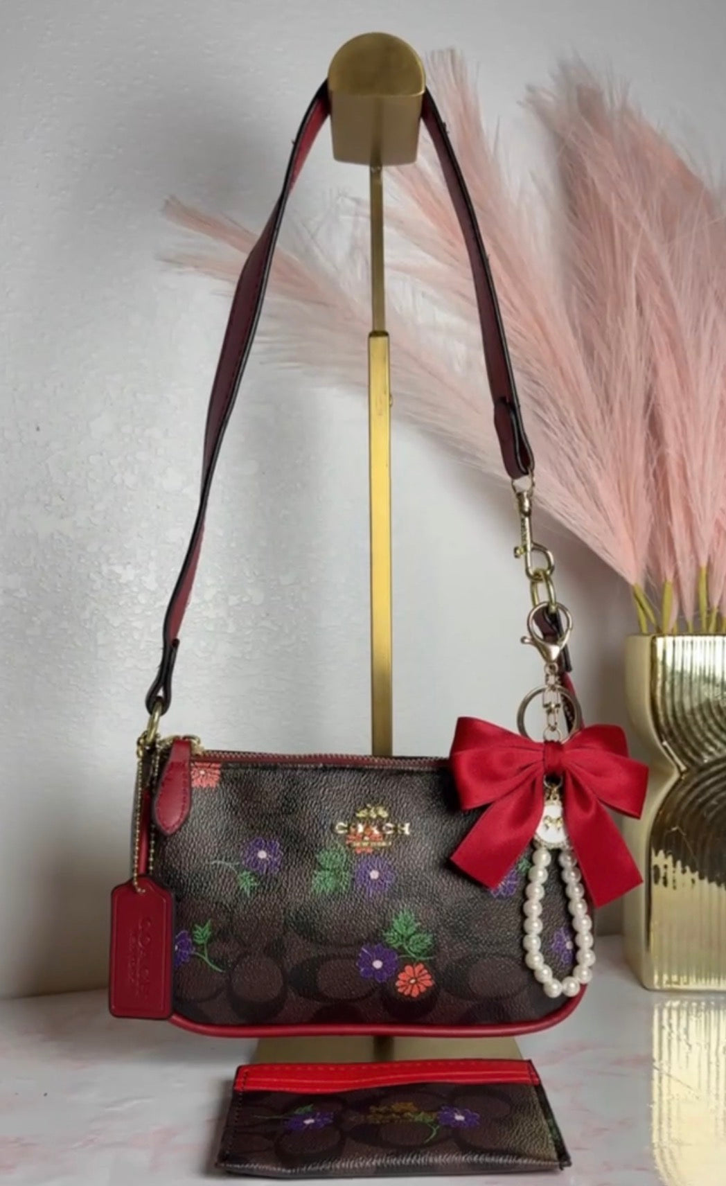 ROSE PURSE SET OF 2 WITH BOW