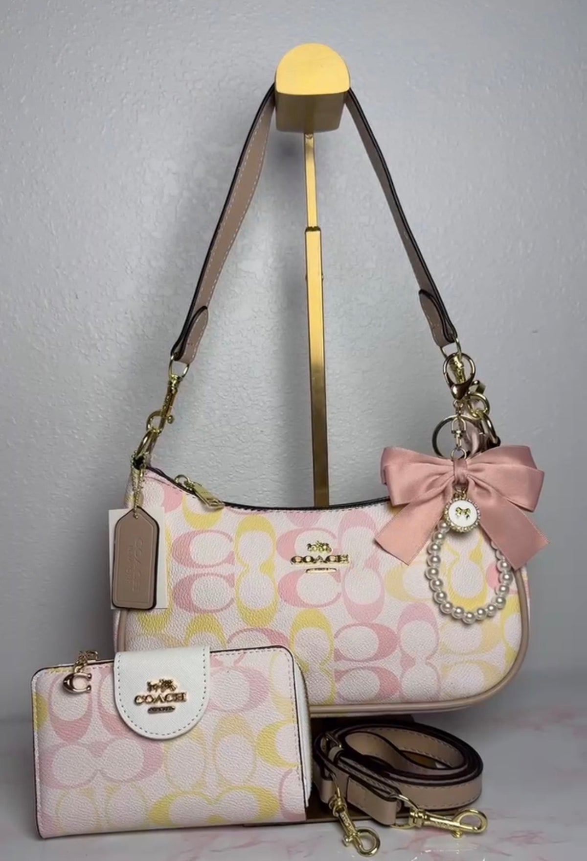 CC Pink Purse SET OF 2 With Bow