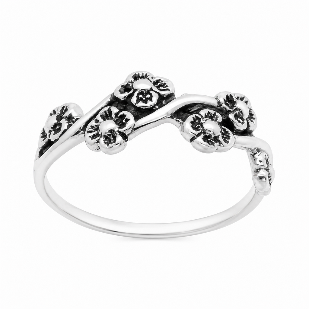 Sterling Silver Antique Floral Vine Ring